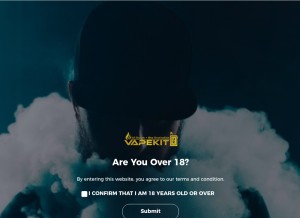 How vapekituk.co.uk looks like on a tablet such as an iPad.