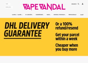 How vapevandal.com looks like on a tablet such as an iPad.