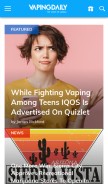 How vapingdaily.com looks like on a mobile device such as an iPhone.