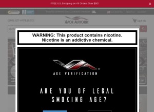 How vaporauthority.com looks like on a tablet such as an iPad.