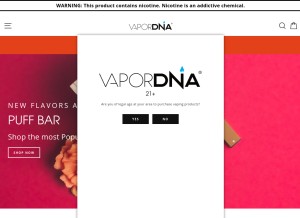How vapordna.com looks like on a tablet such as an iPad.