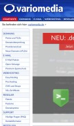 How variomedia.de looks like on a mobile device such as an iPhone.