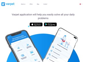 How varpet.com looks like on a tablet such as an iPad.