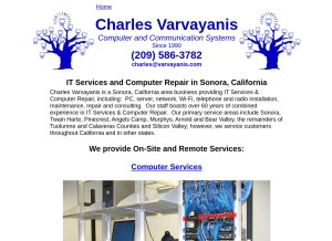 How varvayanis.com looks like on a tablet such as an iPad.