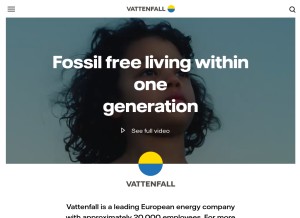 How vattenfall.com looks like on a tablet such as an iPad.