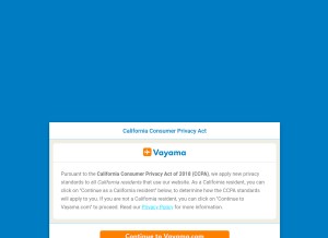 How vayama.com looks like on a tablet such as an iPad.