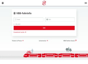 How vbb.de looks like on a tablet such as an iPad.