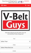 How vbeltguys.com looks like on a mobile device such as an iPhone.