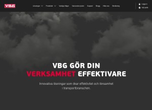 How vbg.se looks like on a tablet such as an iPad.