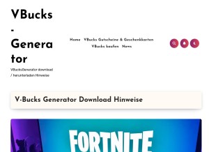 How vbucksgenerator.org looks like on a tablet such as an iPad.