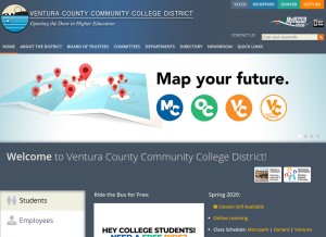 How vcccd.edu looks like on a tablet such as an iPad.