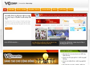 How vccorp.vn looks like on a tablet such as an iPad.