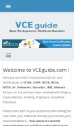 How vceguide.com looks like on a mobile device such as an iPhone.