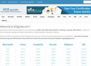 How vceguide.com looks like on a tablet such as an iPad.