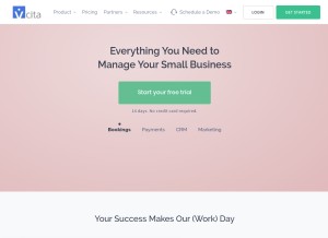 How vcita.com looks like on a tablet such as an iPad.