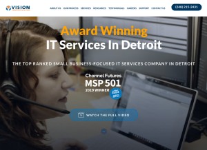 How vcsolutions.com looks like on a tablet such as an iPad.