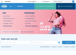 How vdab.be looks like on a tablet such as an iPad.