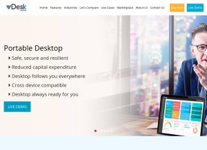 How vdeskworks.com looks like on a tablet such as an iPad.