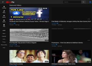 How vdofliz.com looks like on a tablet such as an iPad.