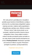 How vecernji.hr looks like on a mobile device such as an iPhone.