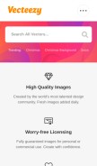 How vecteezy.com looks like on a mobile device such as an iPhone.