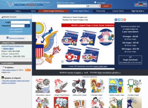 How vector-images.com looks like on a tablet such as an iPad.