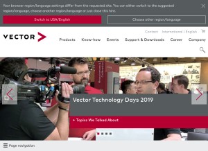 How vector.com looks like on a tablet such as an iPad.