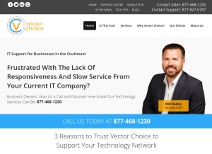 How vectorchoice.com looks like on a tablet such as an iPad.
