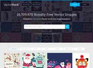 How vectorstock.com looks like on a tablet such as an iPad.