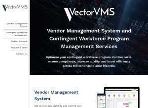 How vectorvms.com looks like on a tablet such as an iPad.