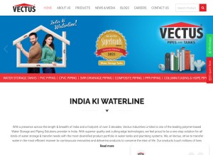 How vectus.in looks like on a tablet such as an iPad.