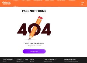 How vedantu.com looks like on a tablet such as an iPad.