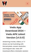 How veduappdownload.com looks like on a mobile device such as an iPhone.