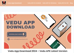 How veduappdownload.com looks like on a tablet such as an iPad.