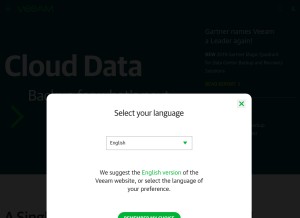 How veeam.com looks like on a tablet such as an iPad.