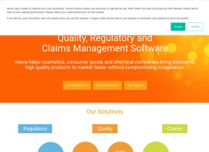 How veevavault.com looks like on a tablet such as an iPad.