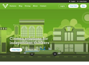 How veezi.com looks like on a tablet such as an iPad.