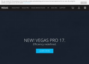 How vegascreativesoftware.com looks like on a tablet such as an iPad.