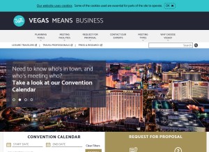 How vegasmeansbusiness.com looks like on a tablet such as an iPad.