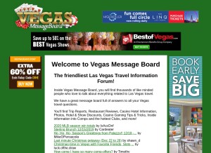 How vegasmessageboard.com looks like on a tablet such as an iPad.