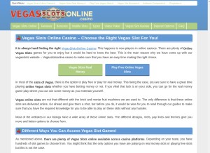 How vegasslotsonline.casino looks like on a tablet such as an iPad.