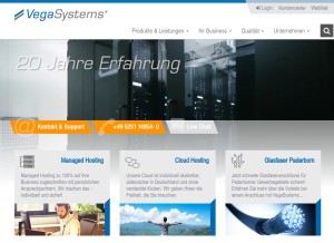 How vegasystems.de looks like on a tablet such as an iPad.