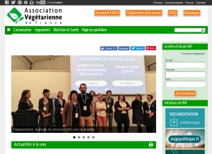 How vegetarisme.fr looks like on a tablet such as an iPad.