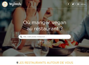 How vegoresto.fr looks like on a tablet such as an iPad.