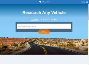 How vehiclehistory.com looks like on a tablet such as an iPad.