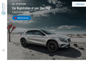 How vehicleregistration.ae looks like on a tablet such as an iPad.