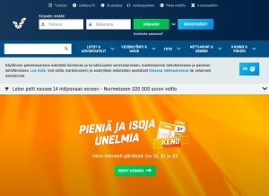 How veikkaus.fi looks like on a tablet such as an iPad.