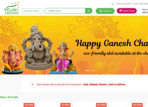 How velansupermart.com looks like on a tablet such as an iPad.