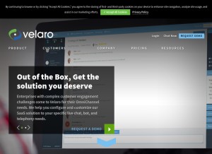 How velaro.com looks like on a tablet such as an iPad.