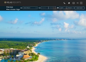 How velasresorts.com looks like on a tablet such as an iPad.